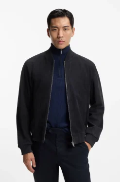 Regular-fit jacket in suede