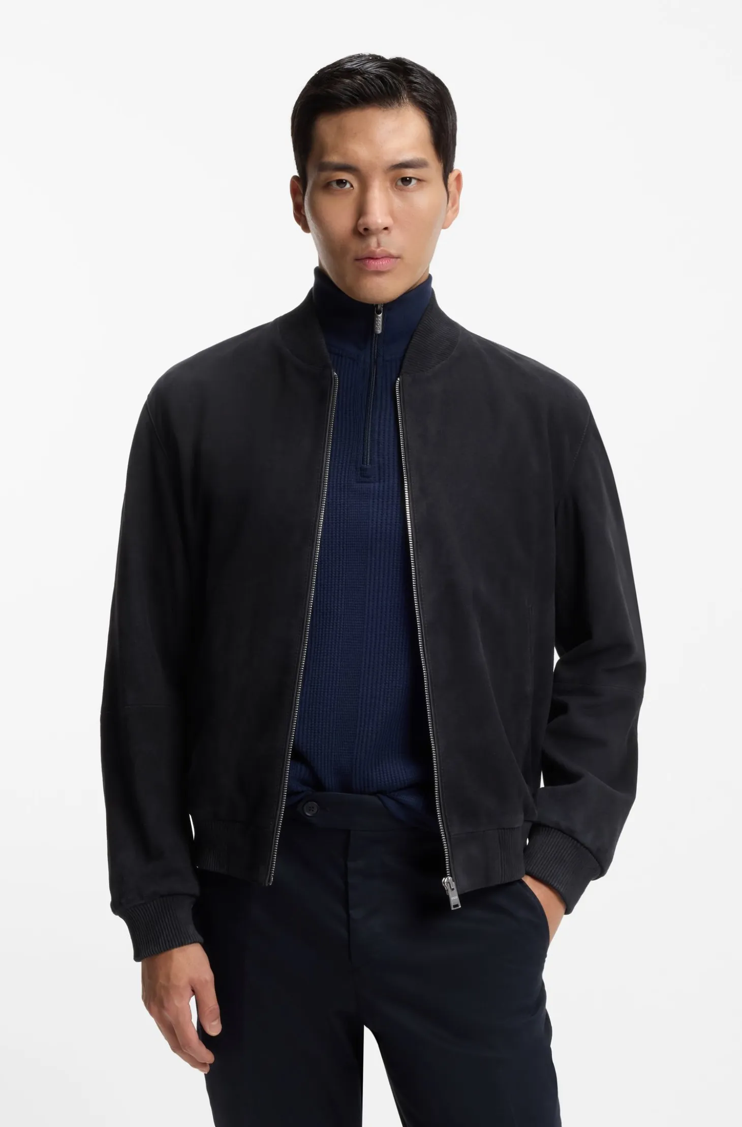 Regular-fit jacket in suede