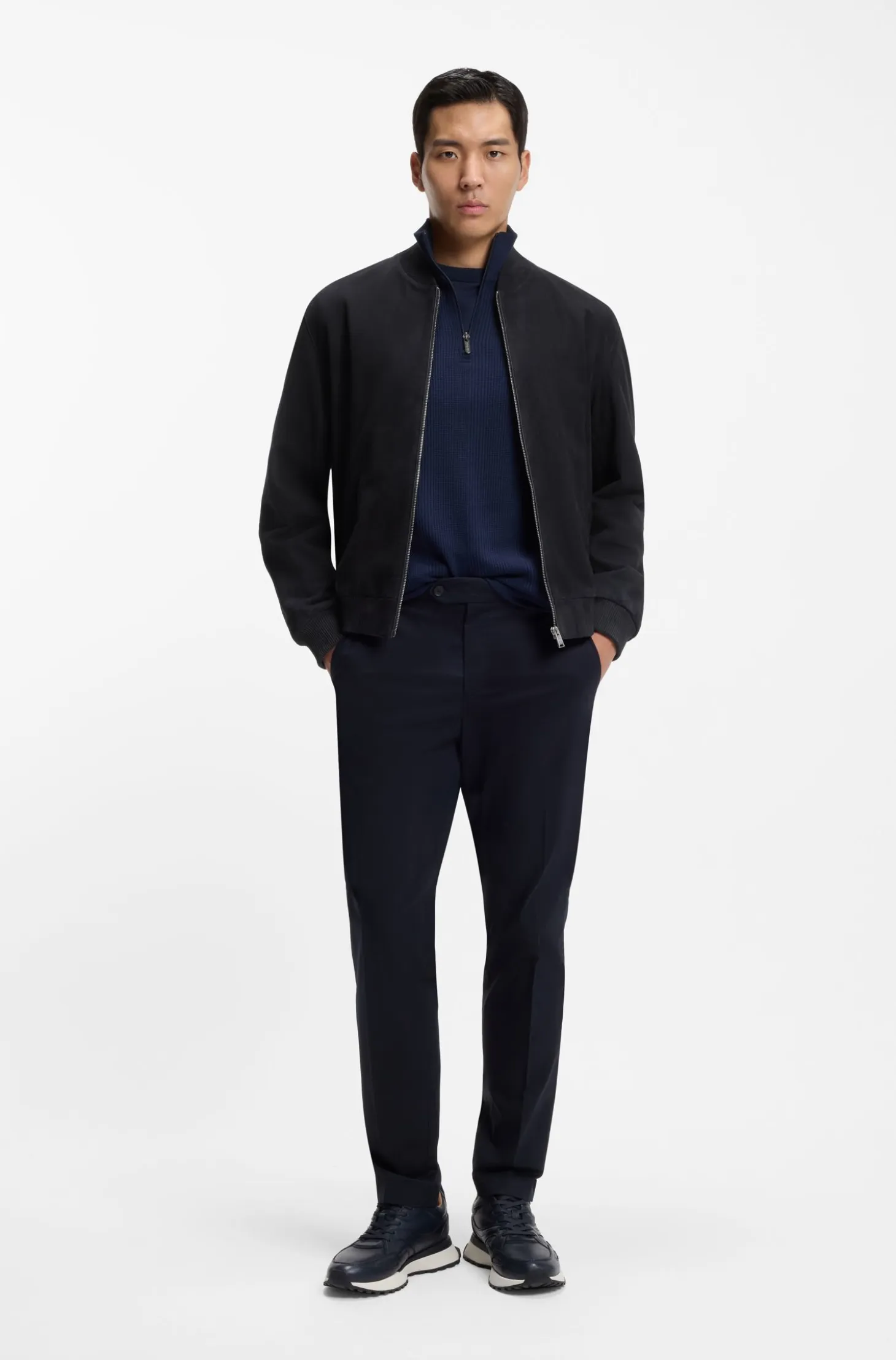 Regular-fit jacket in suede