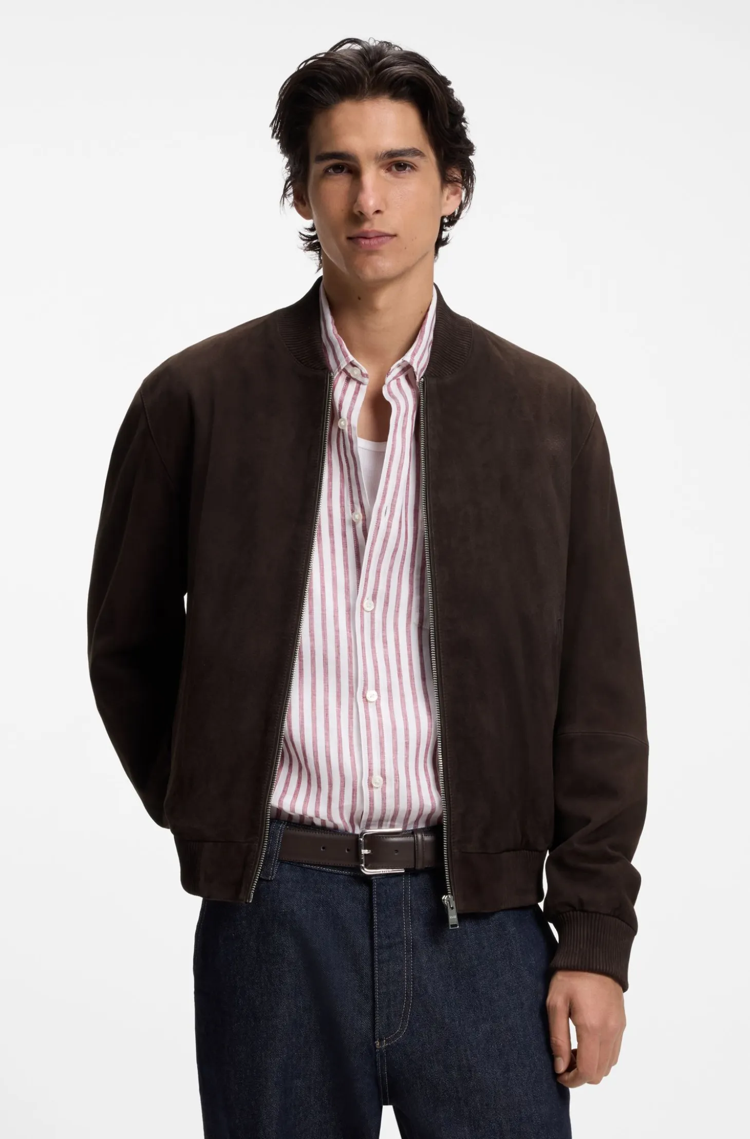 Regular-fit jacket in suede