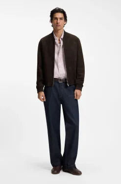 Regular-fit jacket in suede