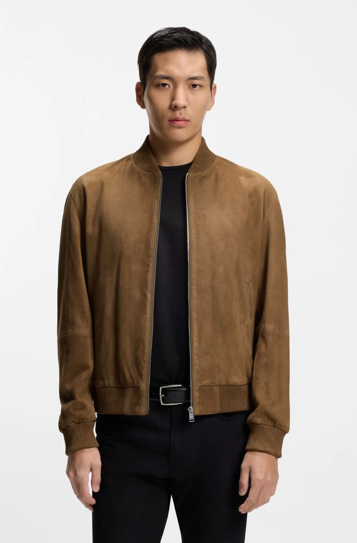 Regular-fit jacket in suede