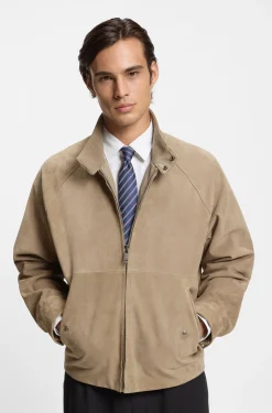 Regular-fit jacket in suede