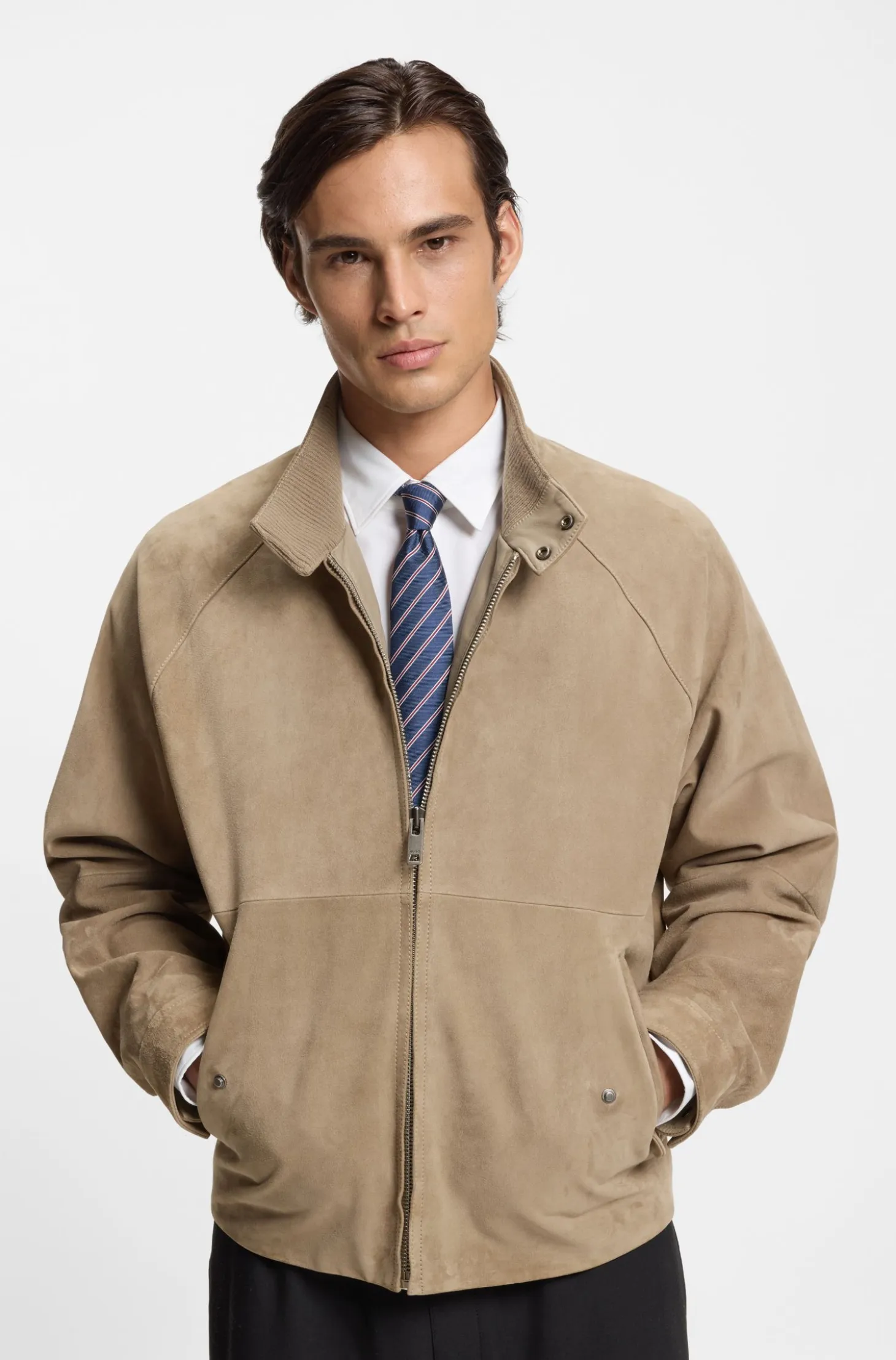 Regular-fit jacket in suede