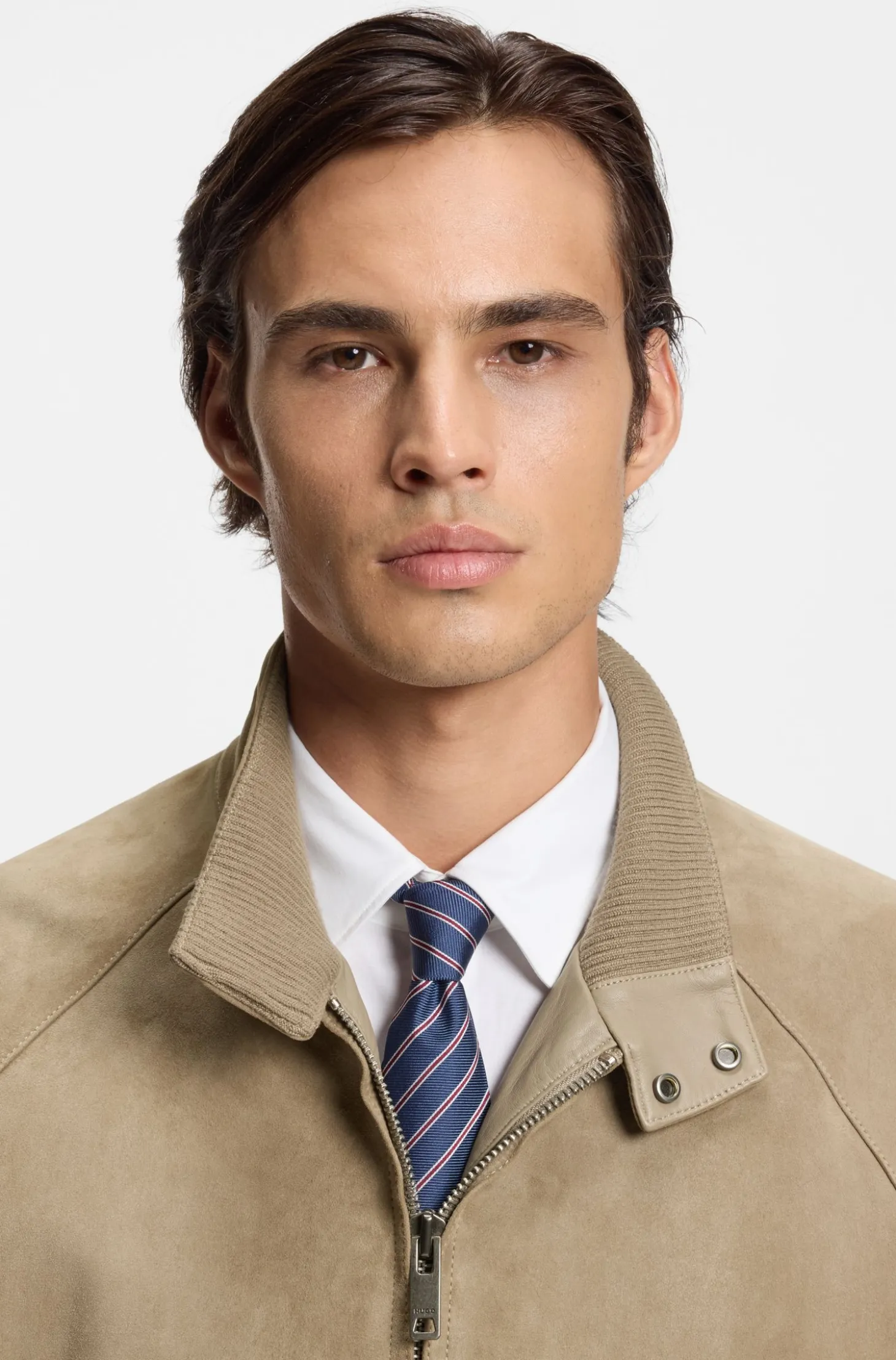 Regular-fit jacket in suede