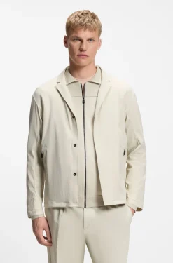 Regular-fit jacket in water-repellent stretch fabric