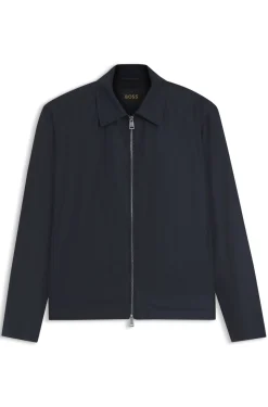 Regular-fit jacket in water-repellent coated fabric