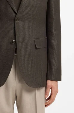Regular-fit jacket in wool, linen, silk and cashmere