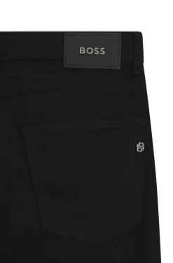 Regular-fit jeans in black stretch denim