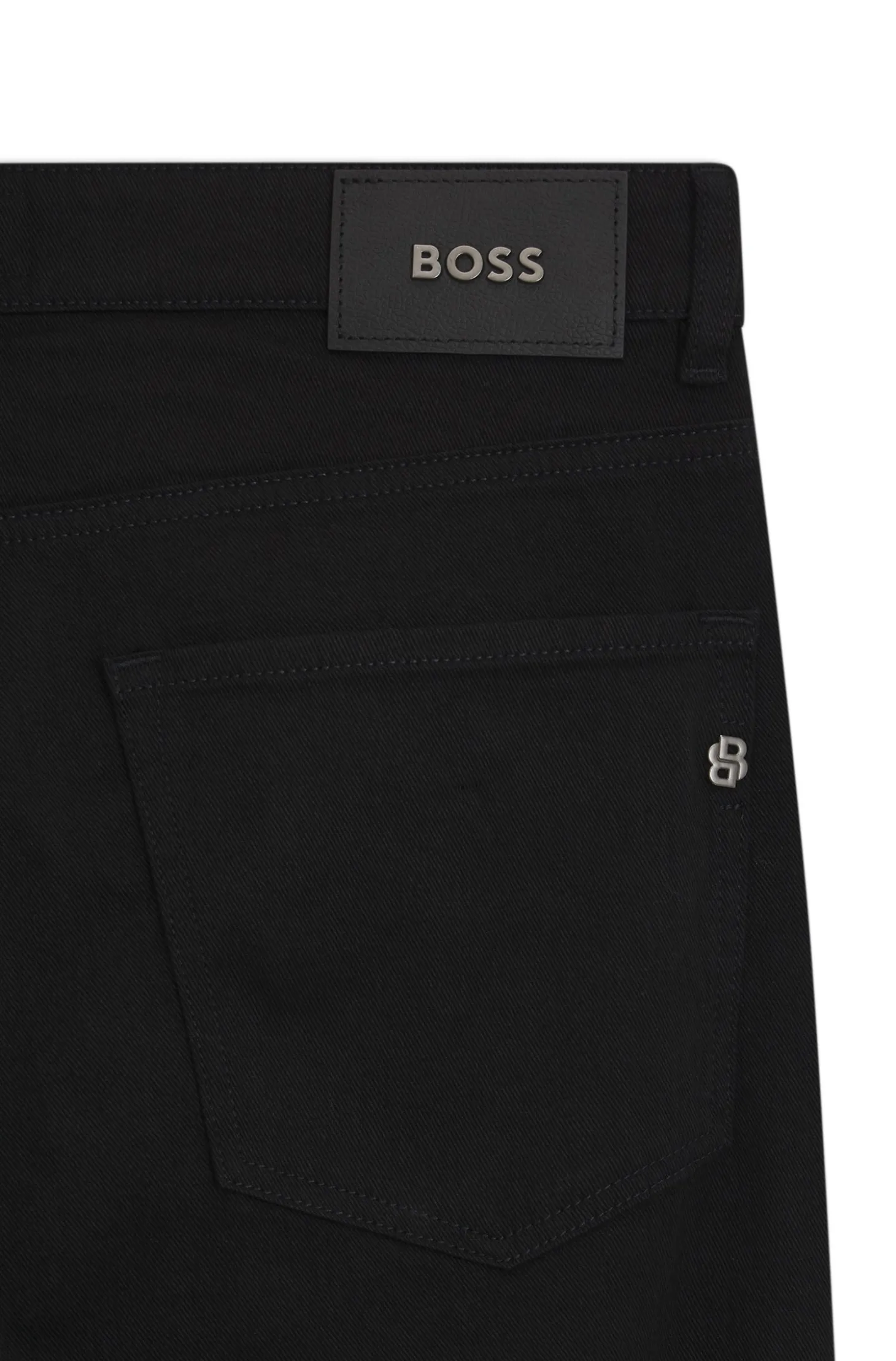 Regular-fit jeans in black stretch denim
