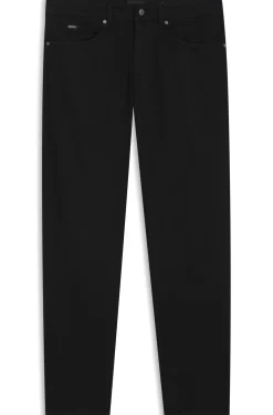Regular-fit jeans in black stretch denim