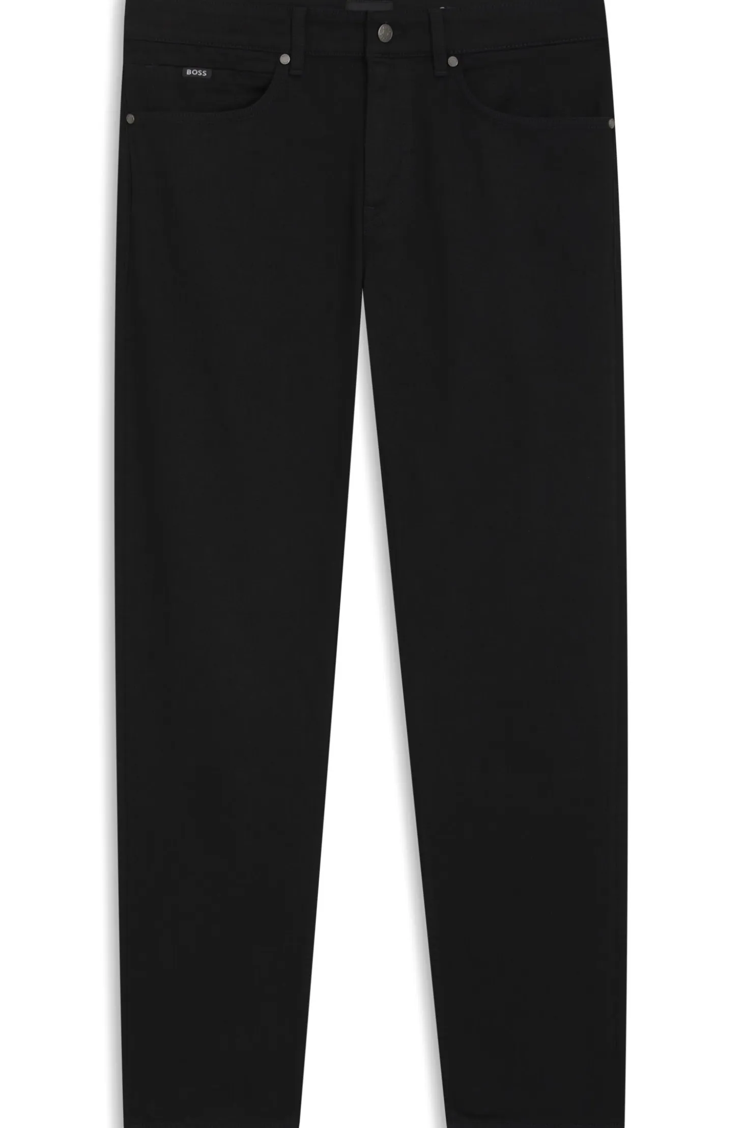 Regular-fit jeans in black stretch denim