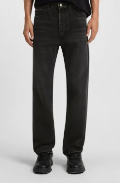 Regular-fit jeans in black washed denim