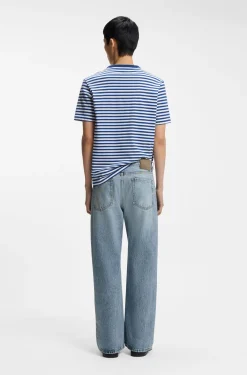 Regular-fit jeans in blue denim with flared leg