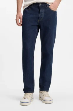 Regular-fit jeans in blue indigo cotton