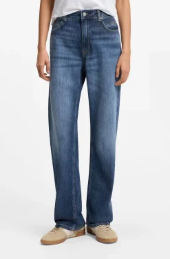 Regular-fit jeans in blue marbled denim
