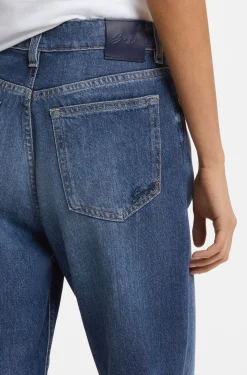 Regular-fit jeans in blue marbled denim