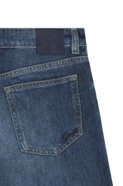 Regular-fit jeans in blue marbled denim
