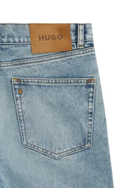 Regular-fit jeans in bright-blue broken-twill fabric