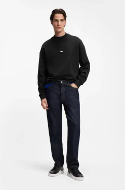 Regular-fit jeans in dark-blue denim