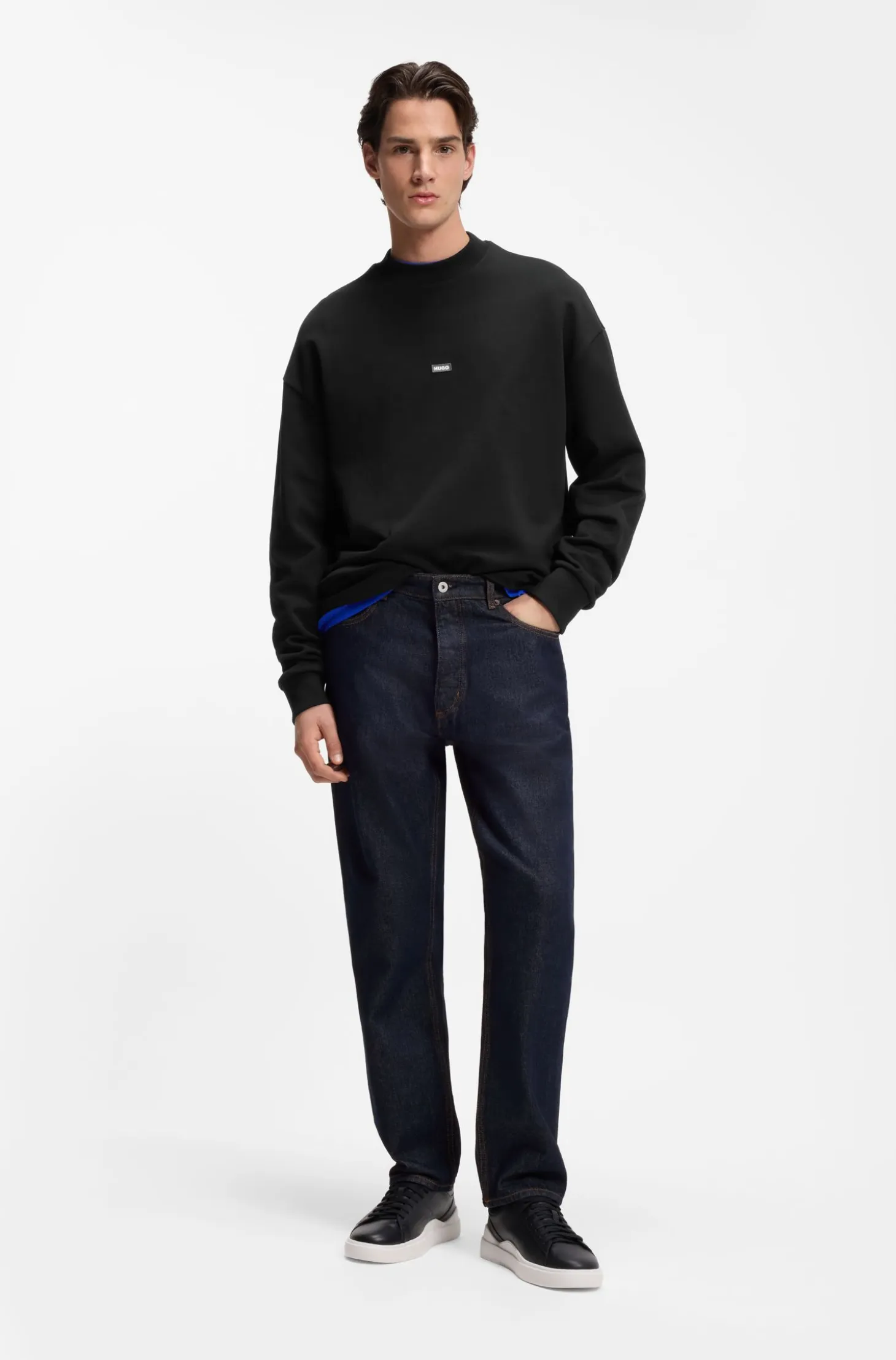 Regular-fit jeans in dark-blue denim