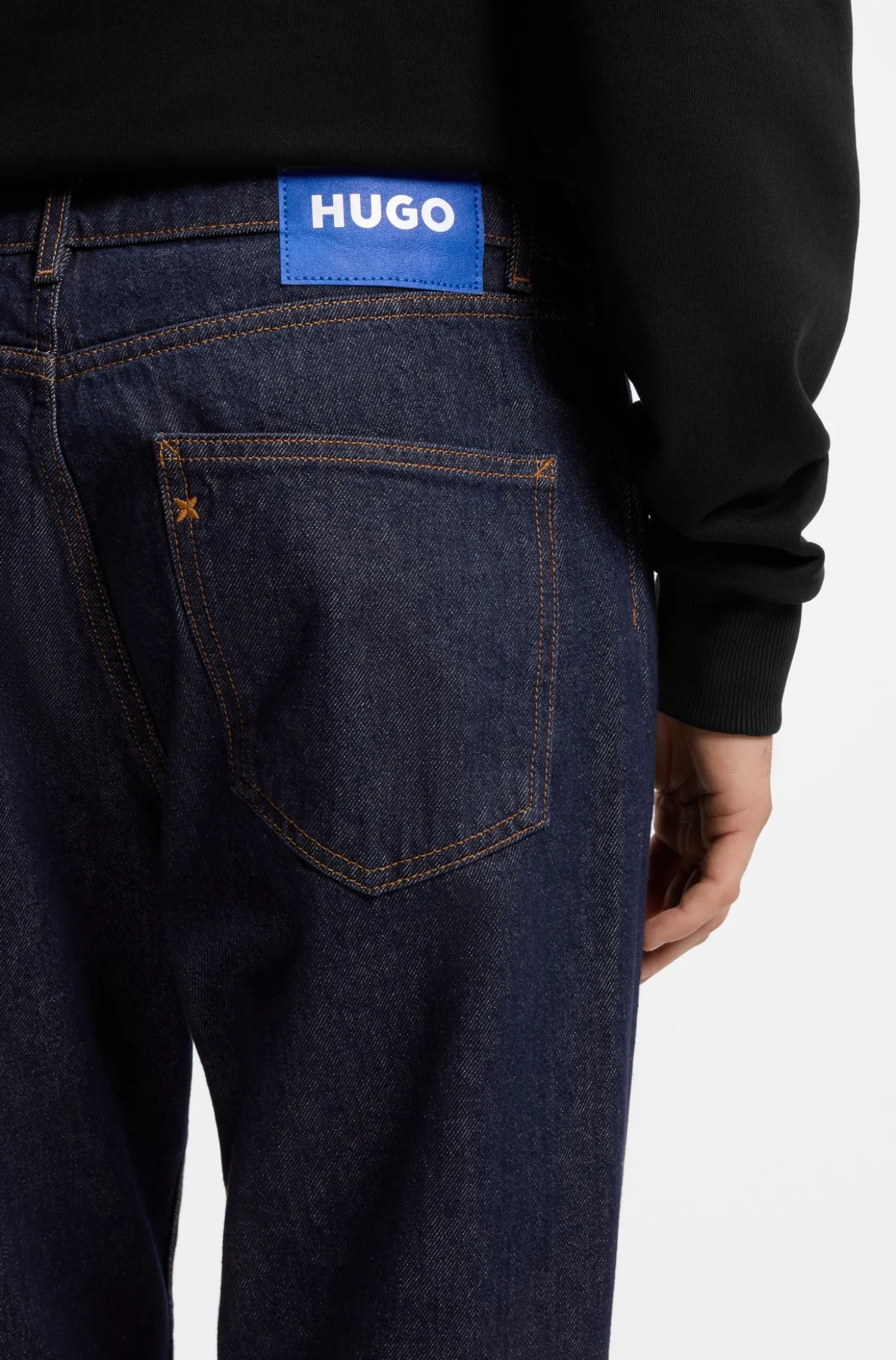 Regular-fit jeans in dark-blue denim