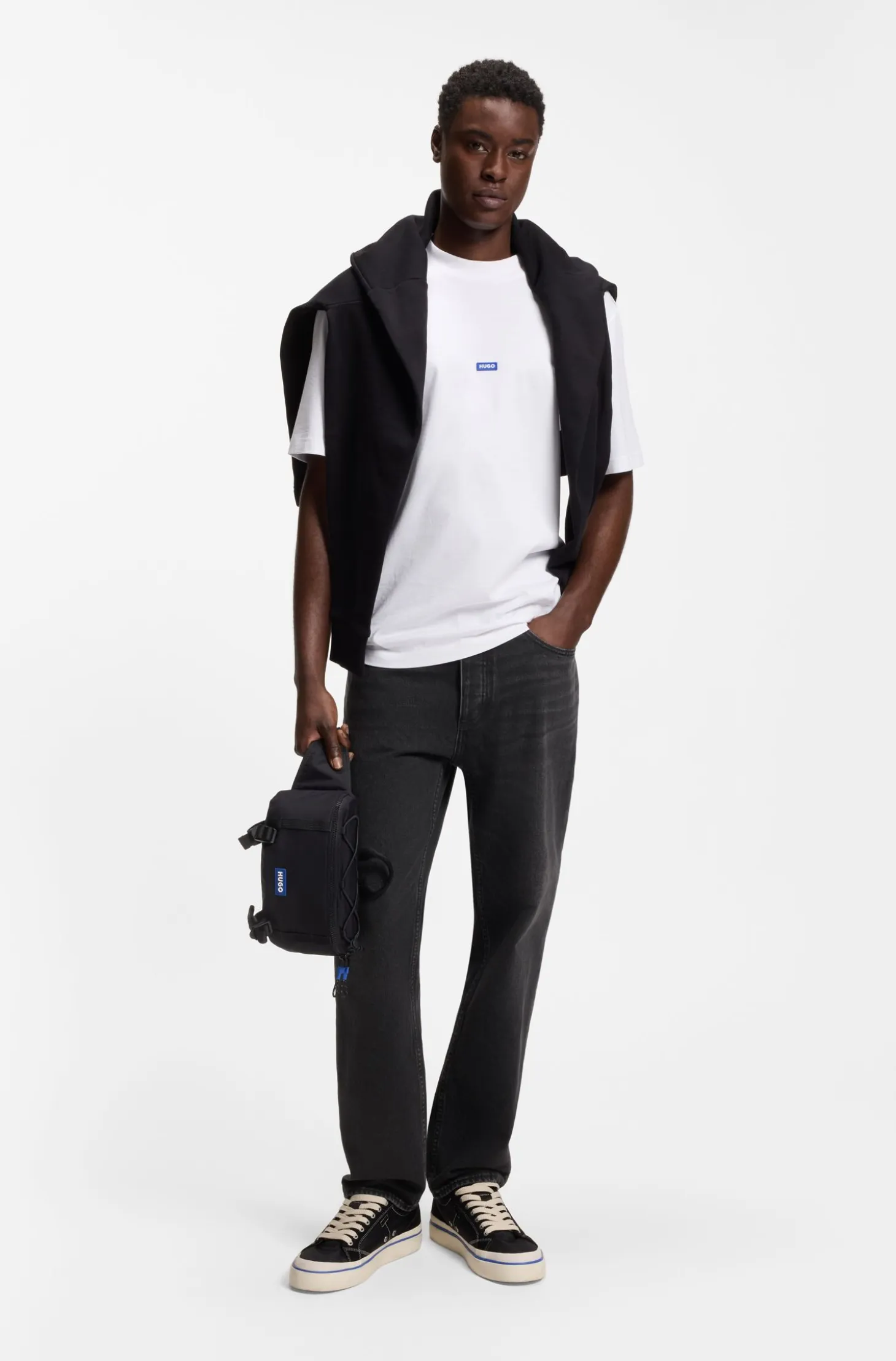 Regular-fit jeans in dark-grey denim