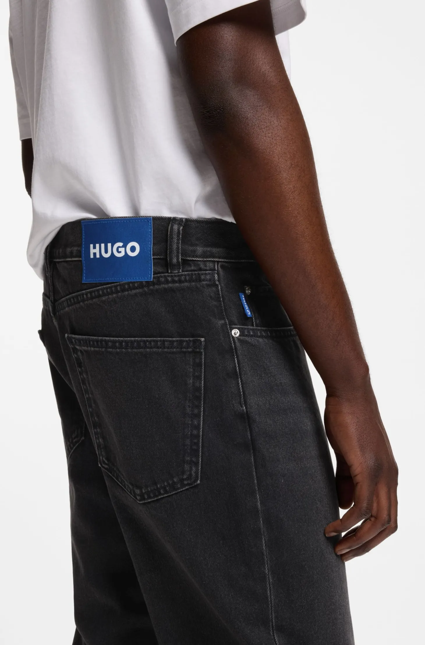 Regular-fit jeans in dark-grey denim