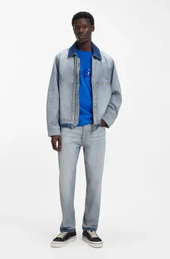 Regular-fit jeans in inside-out denim