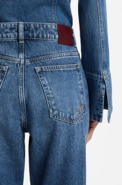 Regular-fit jeans in mid-dark peachy-soft denim