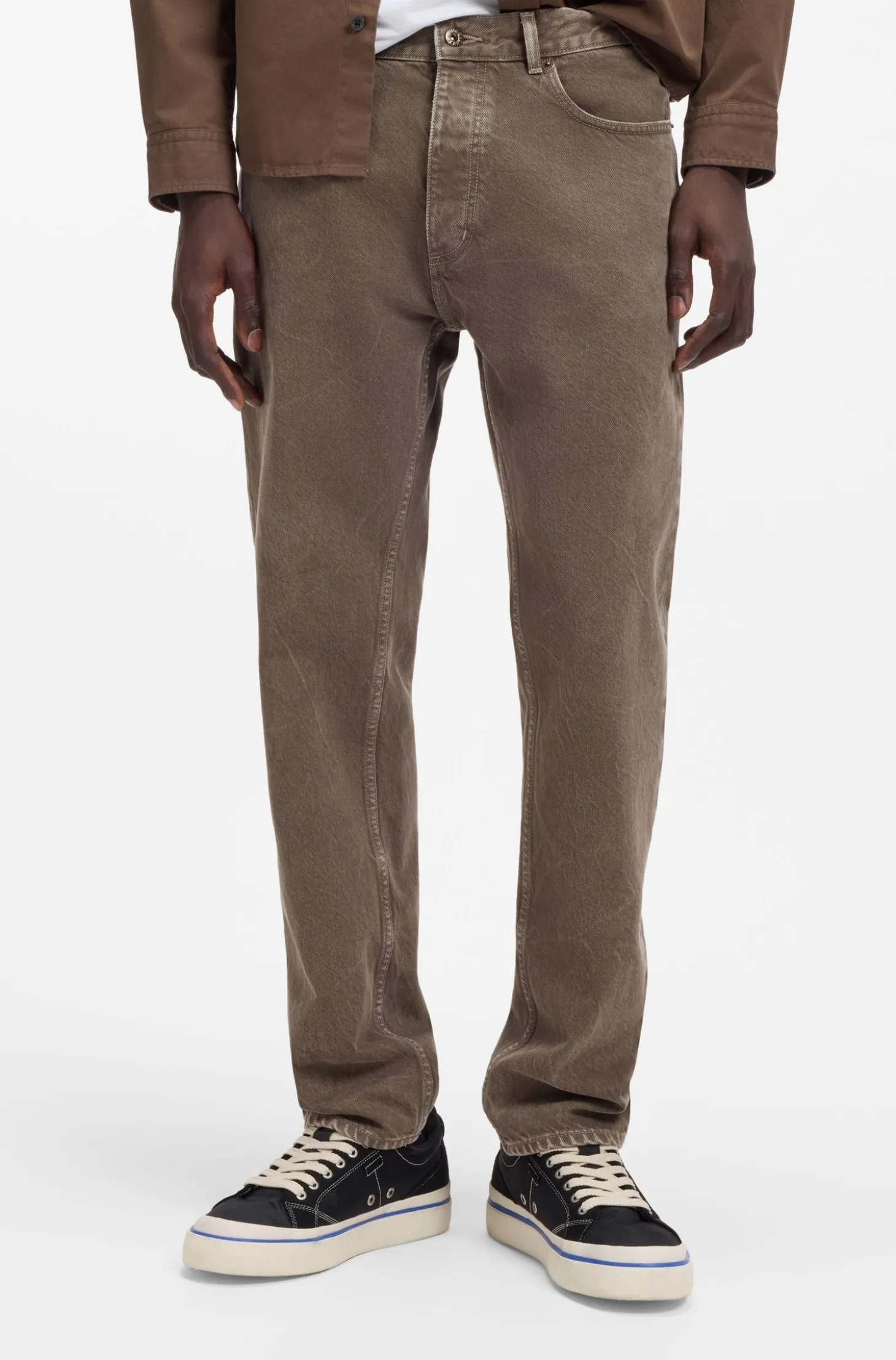 Regular-fit jeans in washed denim