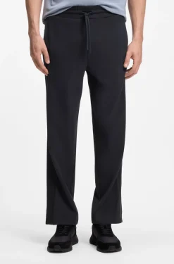 Regular-fit jersey trousers with jacquard tape