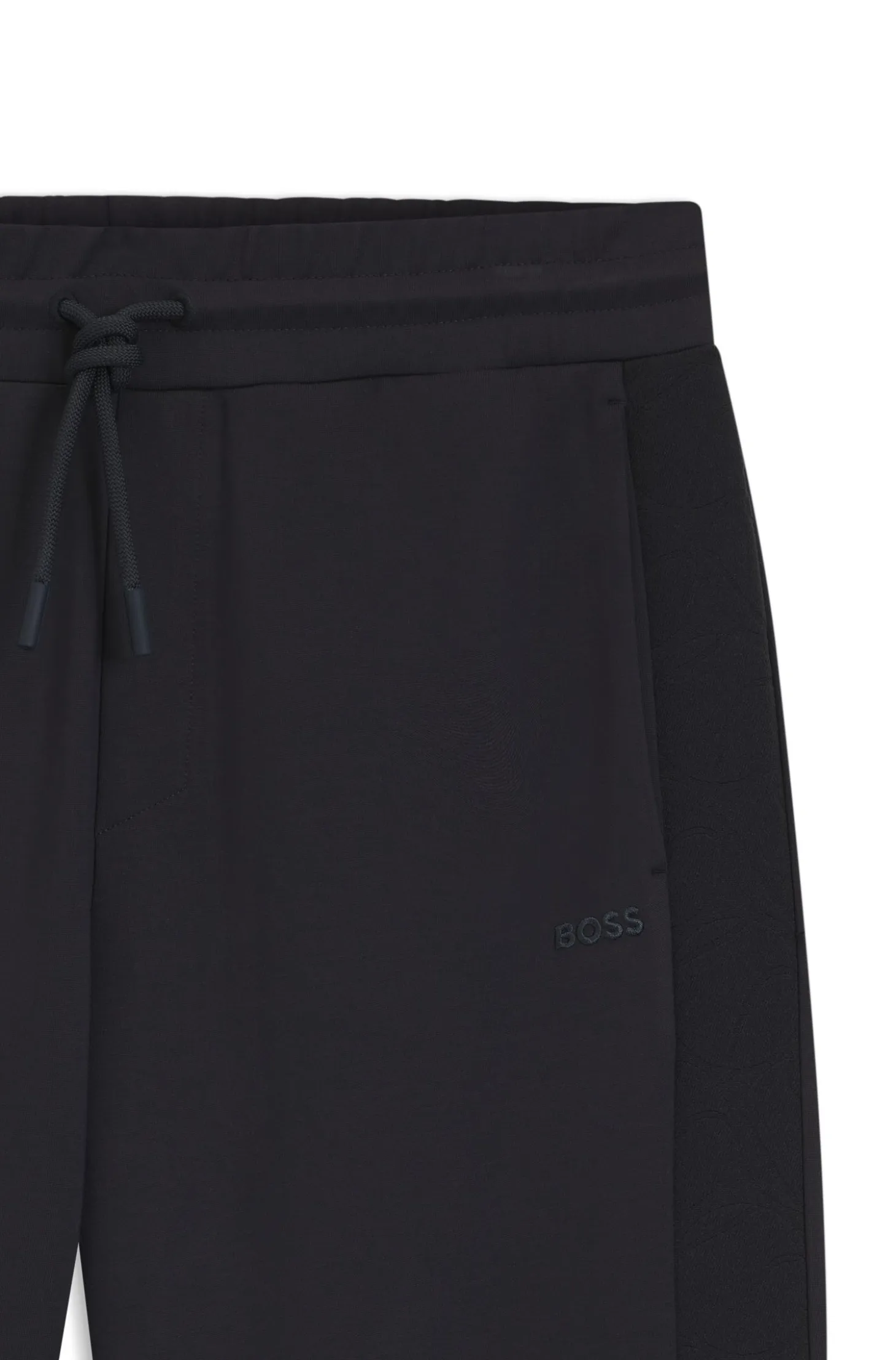Regular-fit jersey trousers with jacquard tape