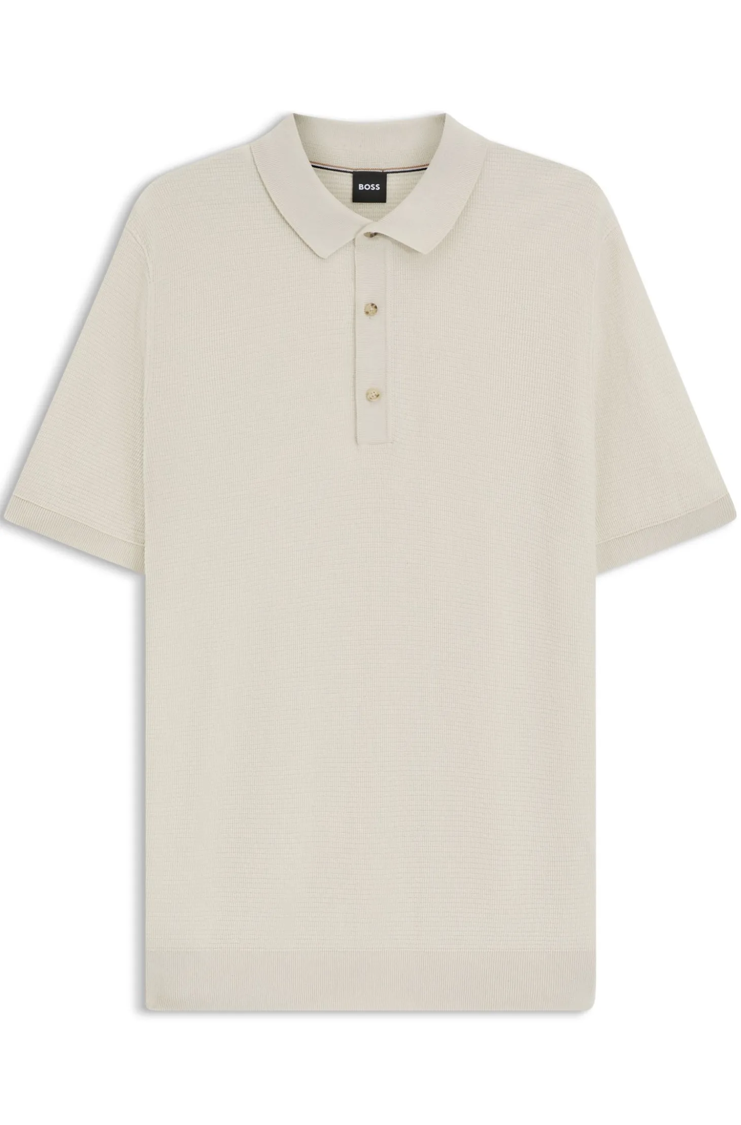 Regular-fit knit polo blended with cotton