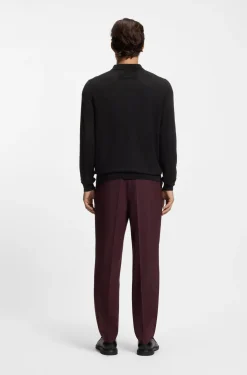 Regular-fit knitted jacket with ribbed trims