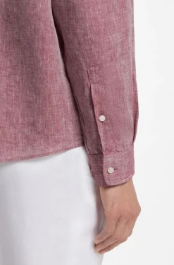 Regular-fit linen shirt with button-down collar