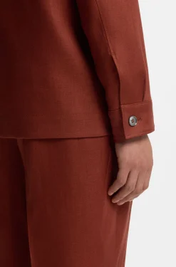 Regular-fit overshirt in wrinkle-resistant linen