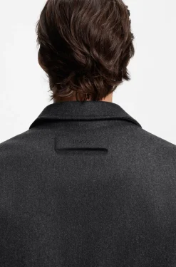 Regular-fit padded coach jacket in a wool blend