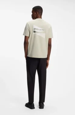 Regular-fit photoprint T-shirt in stretch cotton