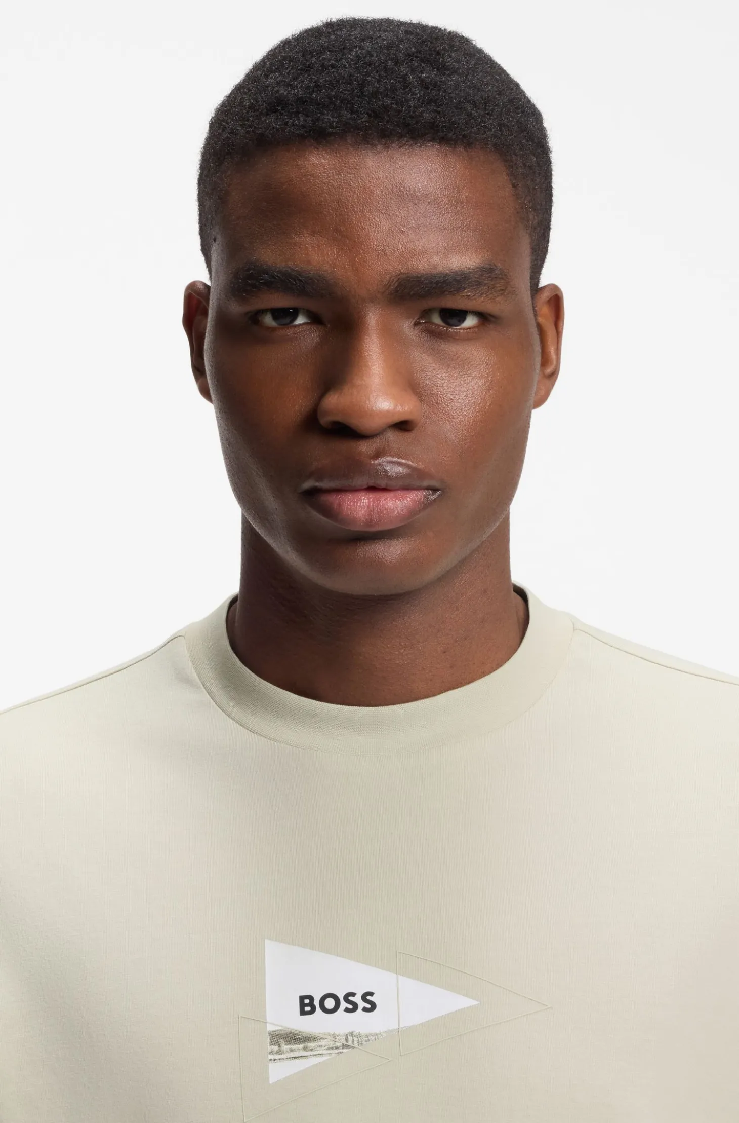 Regular-fit photoprint T-shirt in stretch cotton