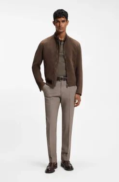 Regular-fit polo in cotton-silk jacquard