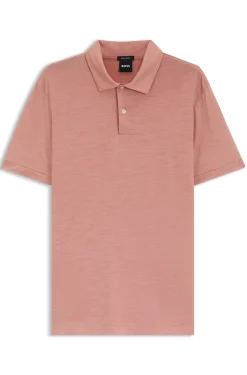 Regular-fit polo shirt in a wool blend