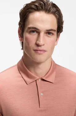 Regular-fit polo shirt in a wool blend