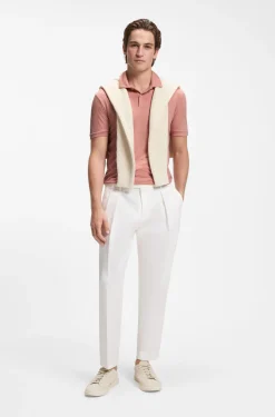 Regular-fit polo shirt in a wool blend