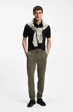 Regular-fit polo shirt in honeycomb-structured cotton piqué