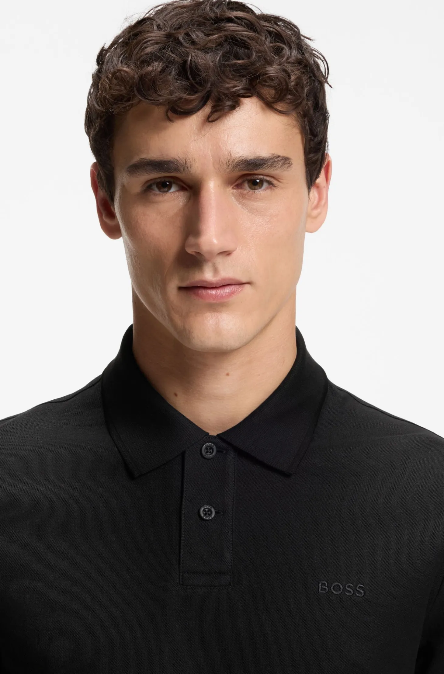 Regular-fit polo shirt in honeycomb-structured cotton piqué
