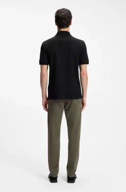 Regular-fit polo shirt in honeycomb-structured cotton piqué