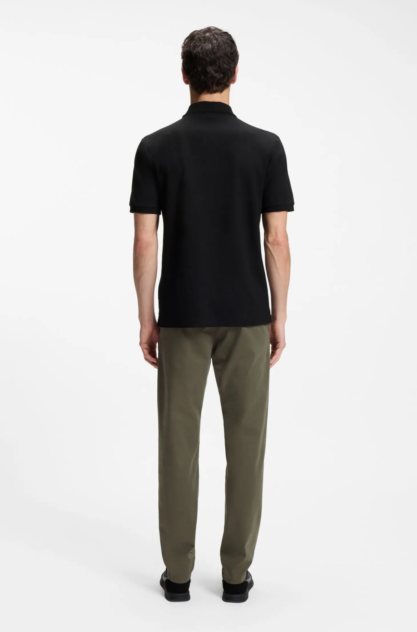 Regular-fit polo shirt in honeycomb-structured cotton piqué