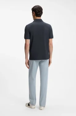 Regular-fit polo shirt in honeycomb-structured cotton piqué
