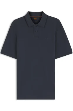 Regular-fit polo shirt in honeycomb-structured cotton piqué